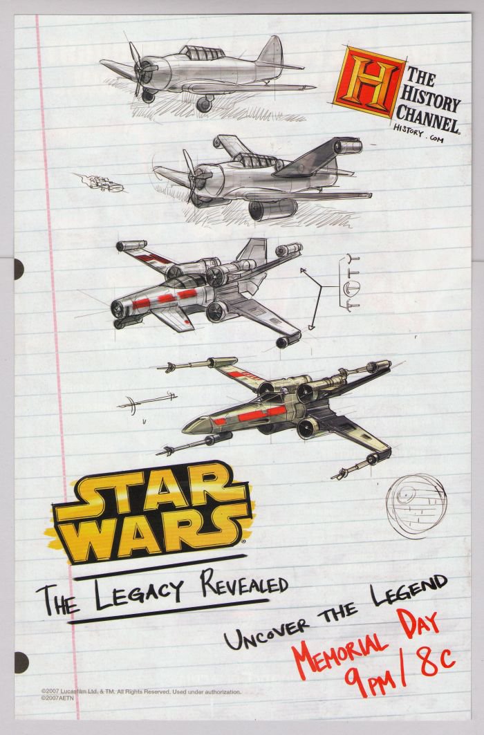 STAR WARS The Legacy Revealed PRINT AD History Channel X-Wing advertisement 2007