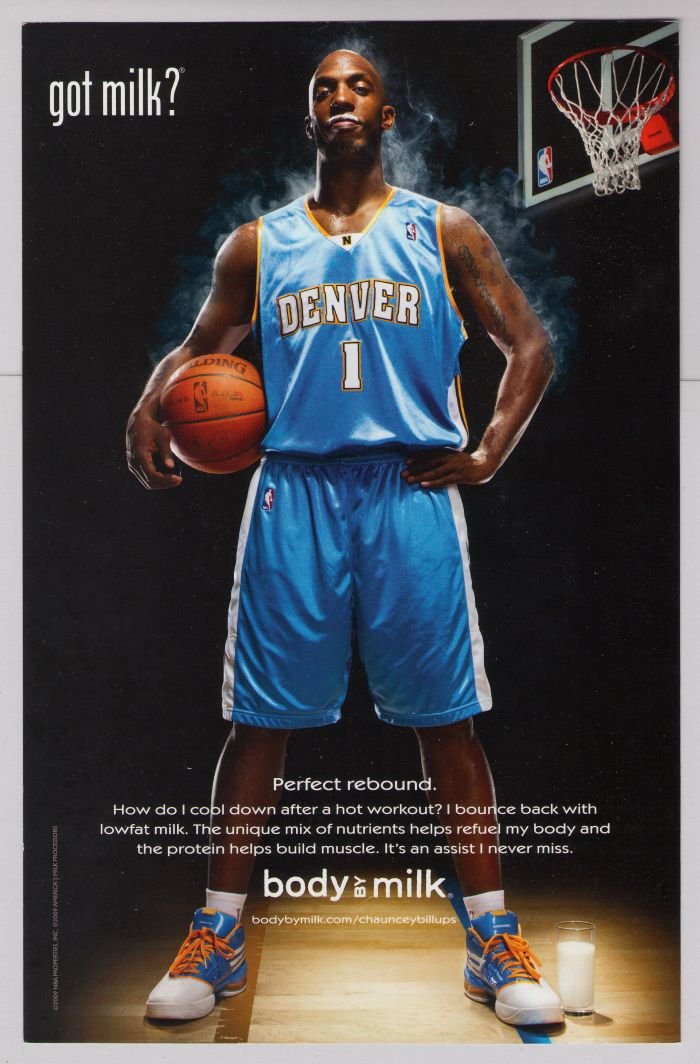 Chauncey Billups Got Milk Print Ad Denver Nuggets La