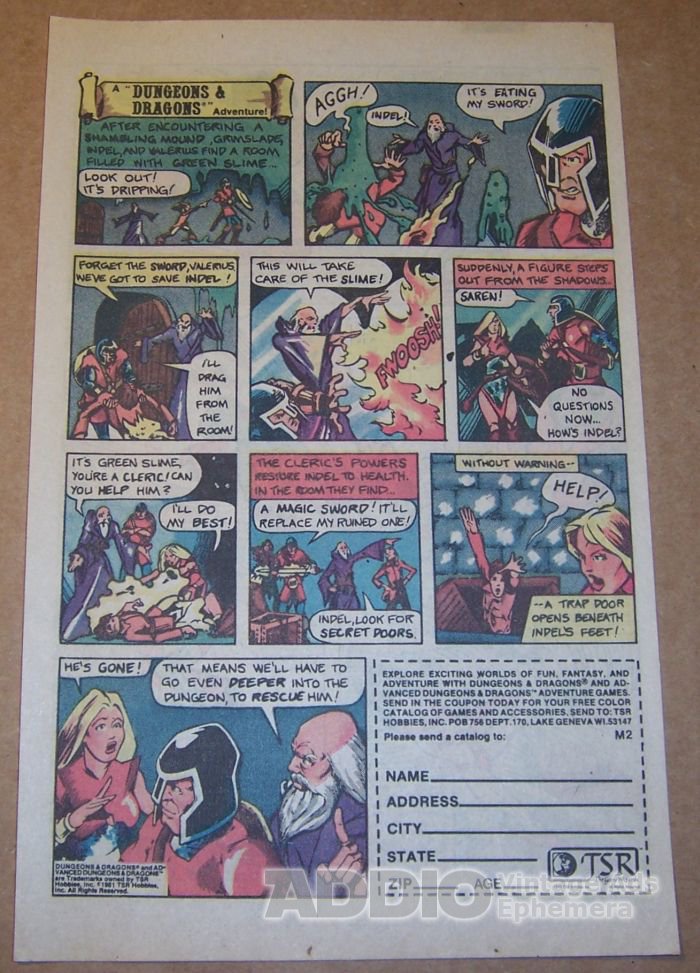 Dungeons & Dragons TSR '80s PRINT AD roleplaying game vintage advertisement 1981