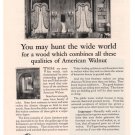 1925 American Walnut ORIGINAL AD wood furniture advertisement vtg ad page '20s