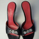 Authentic JUDITH LEIBER size 7½  jewel black heels