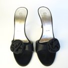 Authentic VERA WANG size 38½ Black Satin Rosette heels
