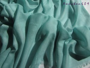 Lightest & Thinnest Ring through see through pure cashmere shawl 300's yarn count Mint