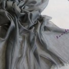 Lightest & Thinnest Ring through see through pure cashmere shawl 300's yarn count grey