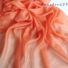 Lightest & Thinnest Ring through see through pure cashmere shawl 300's yarn count soft orange