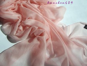 Lightest & Thinnest Ring through see through pure cashmere shawl 300's yarrn count Peach Pink