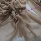 Lightest & Thinnest Ring through see through pure cashmere shawl 300's yarn count khaki