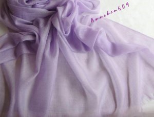 Lightest & Thinnest Ring through see through pure cashmere shawl 300's yarn count Lt. Purple