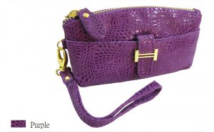 Women cowhide genuine leather small handbag color Purple