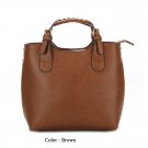 CowhideE Genuine LEATHER Plaited SHOPPER Tote color brown