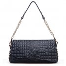 women Cowhide genuine Leather crocodile pattern Handbag