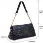women Cowhide genuine Leather crocodile pattern Handbag