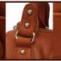 Women brown color lamb genuine leather tote handbag
