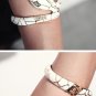 White with Gold Bracelet Snake style with crystal stone
