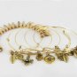 5 piece set Bracelets with anti brass color beads and sequins
