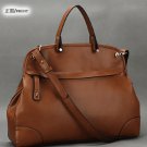 Cowhide Genuine leather vintage style handbag brown color