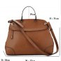 Cowhide Genuine leather vintage style handbag brown color