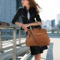 Cowhide Genuine leather vintage style handbag brown color