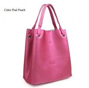 Cowhide genuine leather rivet Pearl color series handbag color Pearl Peach