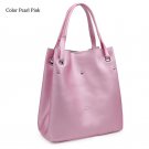 Cowhide genuine leather rivet Pearl color series handbag color Pearl Pink