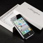 black color Lamb leather Silver edge case / cover for iphone 4 / 4s
