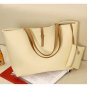 Solid Cream contrast color strap PU bag with small coins bag
