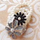3 flowers 3 line beads bracelet