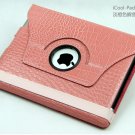 iPad 2 Crocodile 360° Rotating Leather Case Smart Cover W/ Swivel Stand Orange color