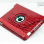 iPad 2 Crocodile 360&Acirc;&deg; Rotating Leather Case Smart Cover W/ Swivel Stand Red color