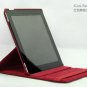 iPad 2 Crocodile 360&Acirc;&deg; Rotating Leather Case Smart Cover W/ Swivel Stand Red color
