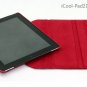 iPad 2 Crocodile 360&Acirc;&deg; Rotating Leather Case Smart Cover W/ Swivel Stand Red color