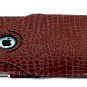 iPad 2 Crocodile 360&Acirc;&deg; Rotating Leather Case Smart Cover W/ Swivel Stand Brown color