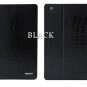 iPad 2 Cowhide Genuine Leather Crocodile Case Smart Cover Black color