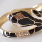 Black with Gold Bracelet Snake style with crystal stone
