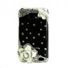 SAMSUNG GALAXY S 2 i9100 3D Flower crystal stone case cover White Flower Clear Case