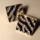 Crystal stone with Black color Zebra pattern earring #4