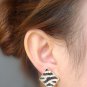 Crystal stone with Black color Zebra pattern earring #4