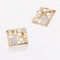 Crystal stone with Gold color Zebra pattern earring #5