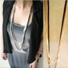 Fashion four different length different color  chains necklace