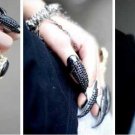 Black Long sharp nail style ring