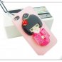 3D BLING Crystal Iphone hard case 4gs 4s japan doll  Pink Color