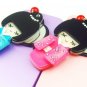 3D BLING Crystal Iphone hard case 4gs 4s japan doll  Pink Color