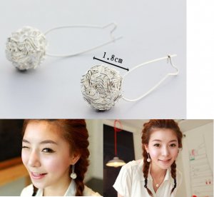 Fashion silver ball earring # 11