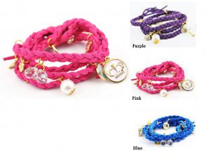 leather rope bracelet with beads
