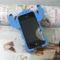 3D stitch Movable Ear Flip hard case cover for  iphone 4 4s  - Blue