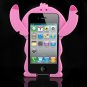 3D stitch Movable Ear Flip hard case cover for  iphone 4 4s  - Pink