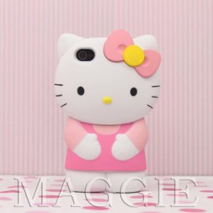 3D H. Kitty Stand Up hard case cover for  iphone 4 4s  - Pink