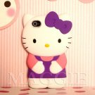 3D H. Kitty Stand Up hard case cover for  iphone 4 4s  - Purple