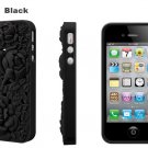 3D flower carft case cover for  iphone 4 4s 5  - Black