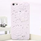 3D flower carft case cover for  iphone 4 4s 5  - white
